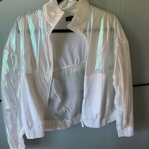 NWOT Alo iridescent and white wind breaker